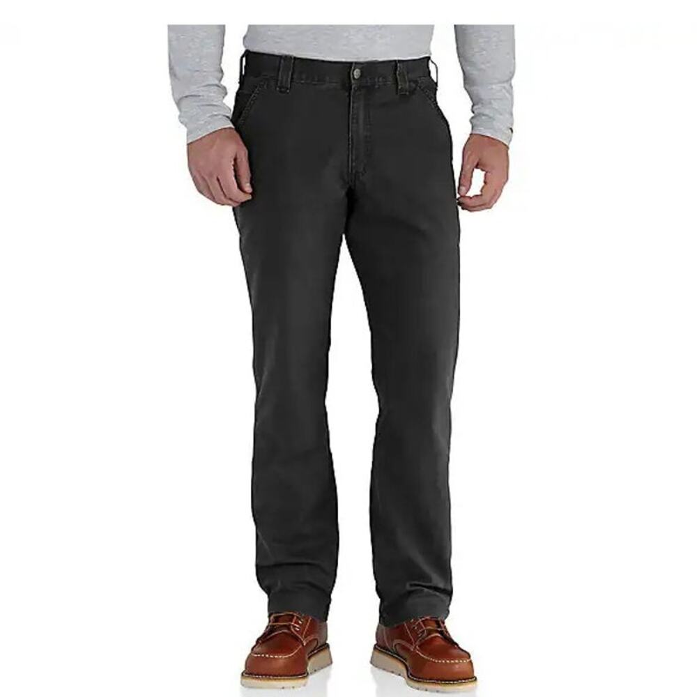 Carhartt 5 Pocket Relaxed Fit Rugged Flex Canvas‎ Pants in Black Size 38